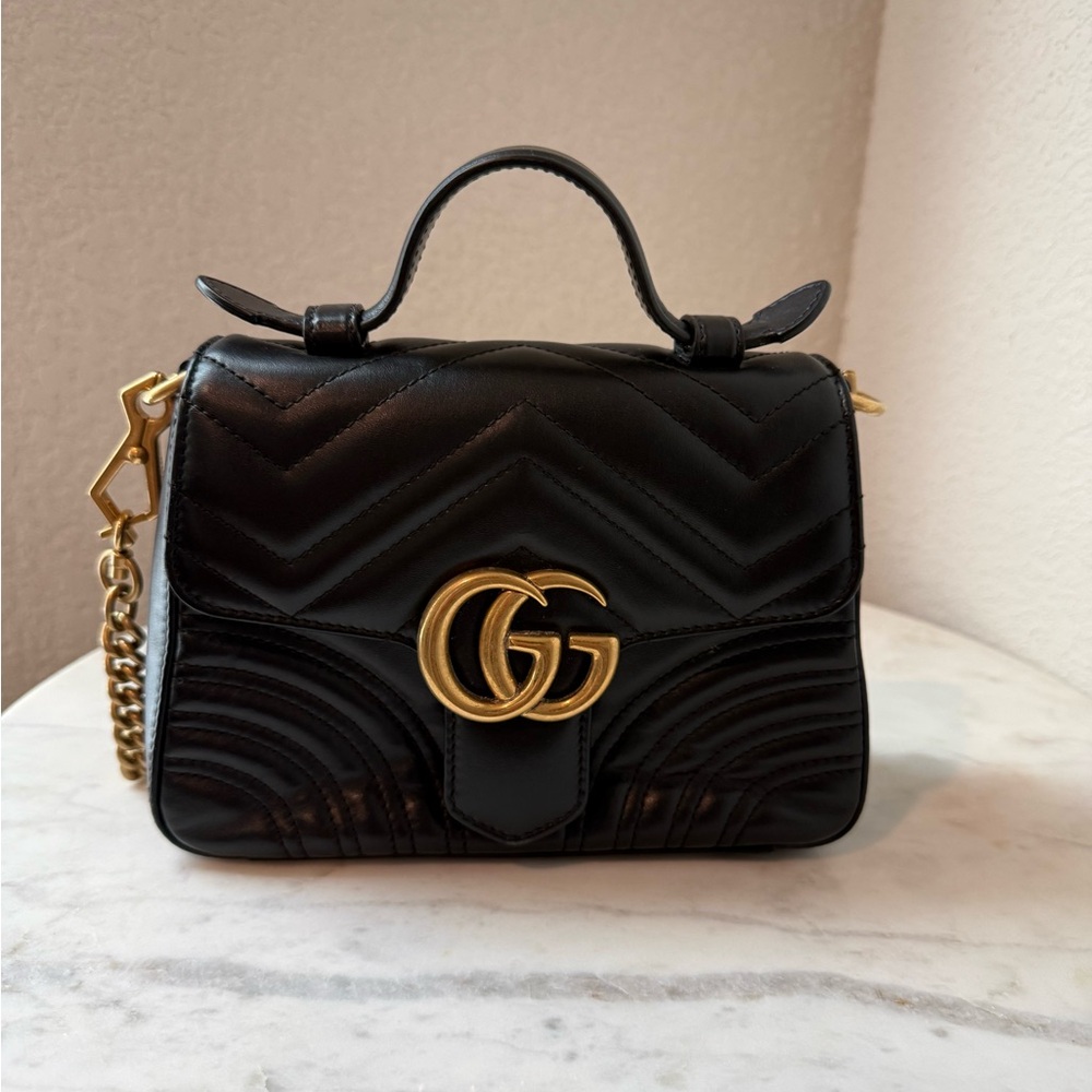 Gucci Black Quilted Leather Handbag